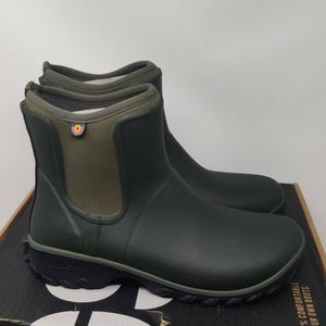 Bogs Sauvie Chelsea Waterproof Work Rain Boots- Womens- Size 6- Green- Slip On